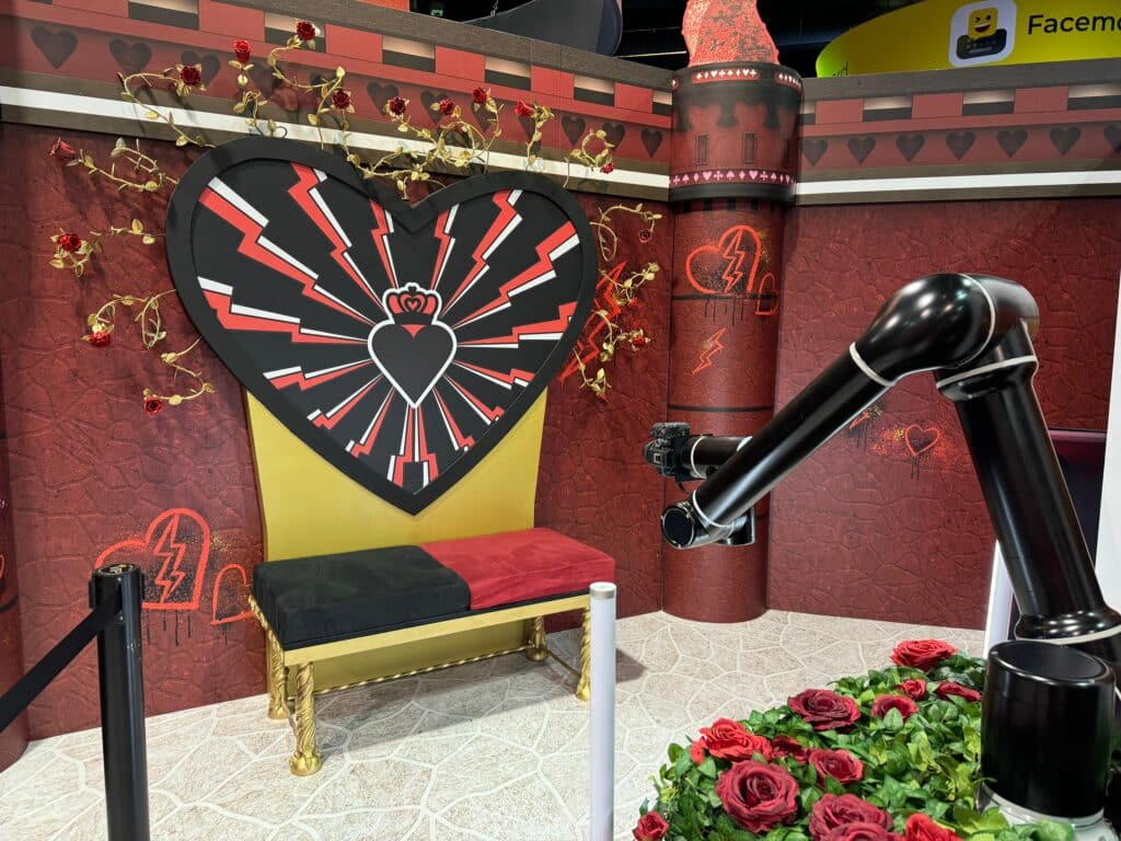 Disney Descendants setup in front of the glambot camera at VidCon 2024