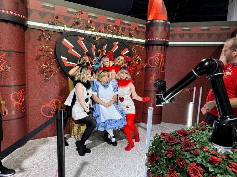 People In fornt of Glambot at D23 2024