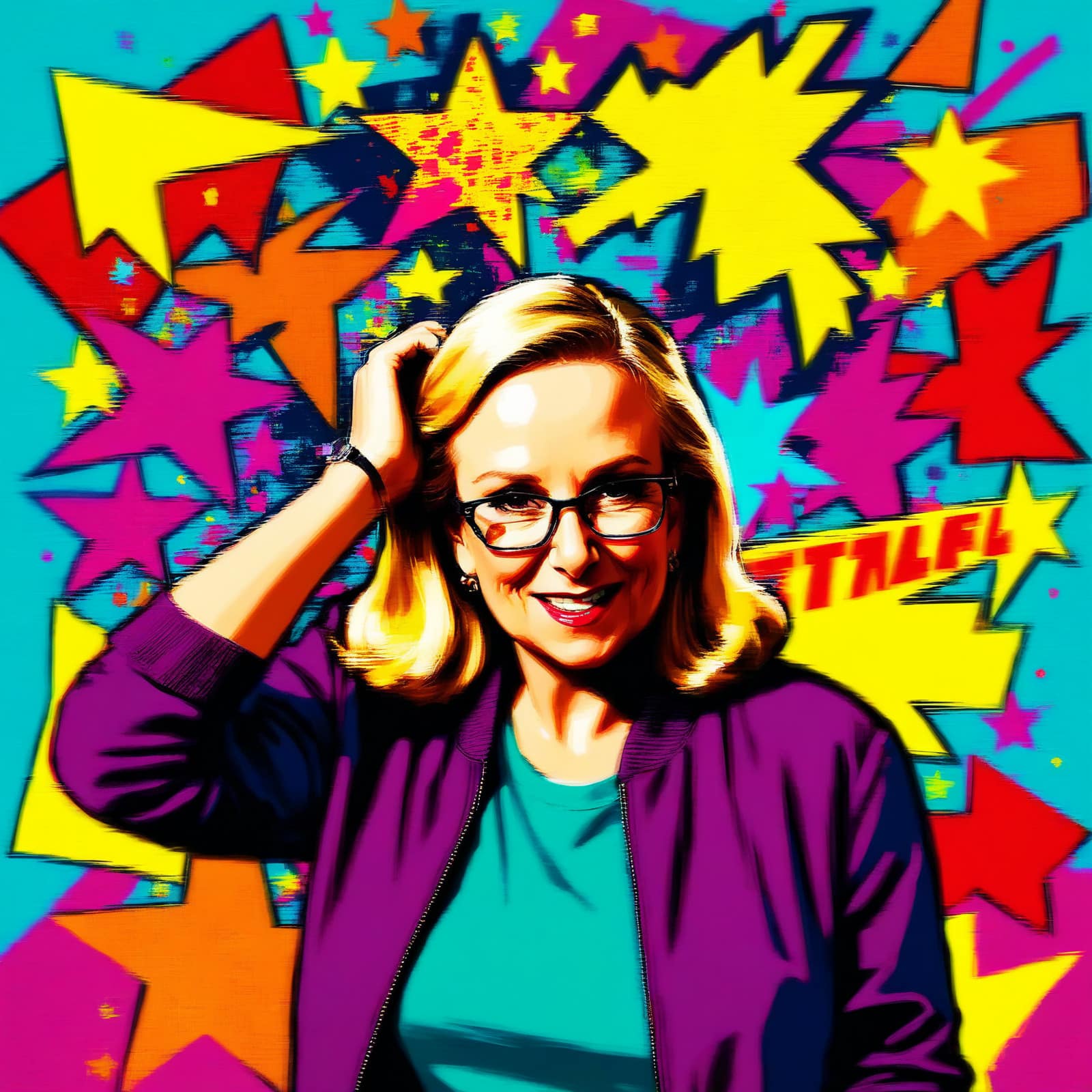AI Gnerated photo of a lady with the Pop Art filter at C.A.R. REimagine! 2024