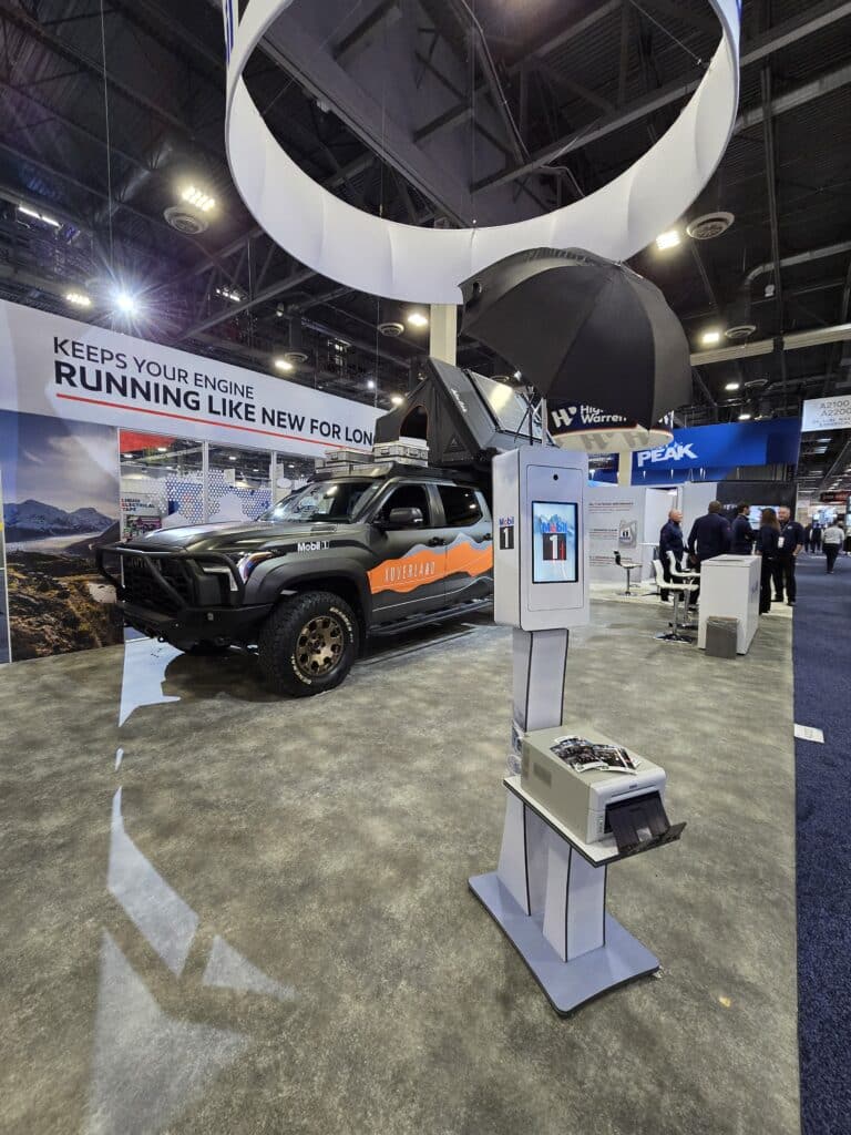 Photo Booth in front of Mobil 1 Truck at AAPEX 2025