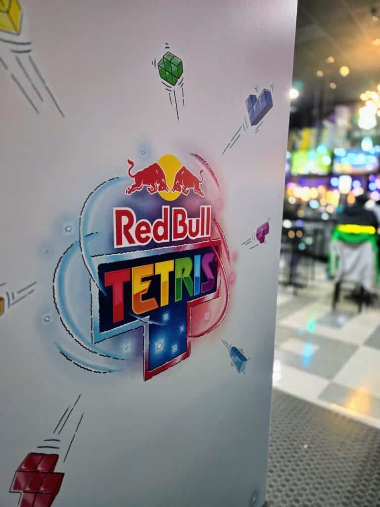 Photo of thw Enclosed Photo Booth with the Red Bull Tetris Logo