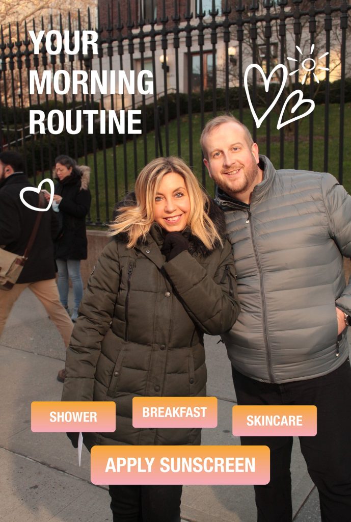 Neutrogena Pop Up Store Photo 3 lovely couple osing in front of the magic mirror at the Neutrogena Pop Up Store in nyc